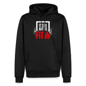 C’est normal de ne pas s’intégrer à la motivation de l’individualité - Sweat à capuche Premium bio Homme - noir - Devant - Nico (187cm)