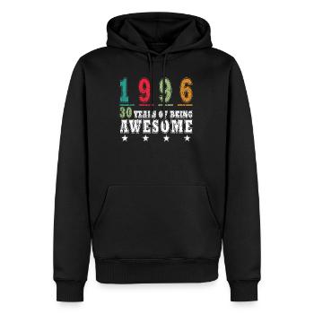 Edition limitée 1996 - Cadeau d’anniversaire 30 - Sweat à capuche Premium bio Homme - noir - Devant - Nico (187cm)