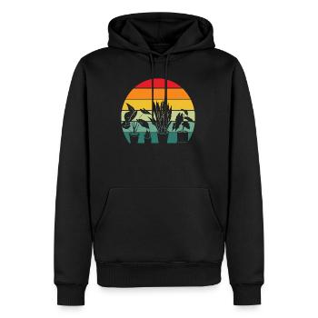 Retro Pflanzenliebhaber Pflanzen Sukkulente Blume - Männer Premium Bio Hoodie - Schwarz - Vorne - Nico (187cm)