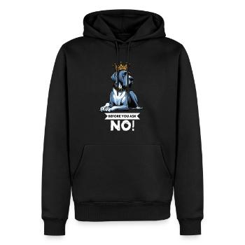 Avant de demander à un grand dogue grand dogue propriétaire de dogue allemand - Sweat à capuche Premium bio Homme - noir - Devant - Nico (187cm)