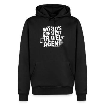 Le plus grand agent de voyages du monde - Sweat à capuche Premium bio Homme - noir - Devant - Nico (187cm)