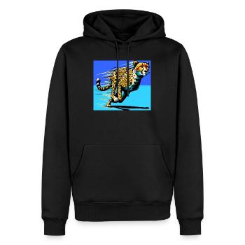 guépard - Sweat à capuche Premium bio Homme - noir - Devant - Nico (187cm)