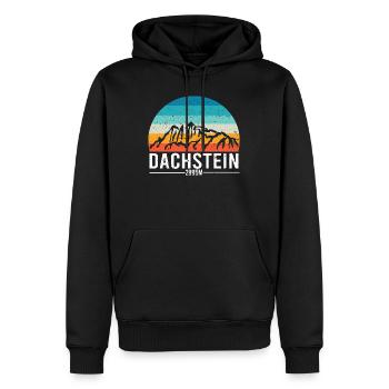 Dachstein Ramsau Autriche Coucher de soleil rétro - Sweat à capuche Premium bio Homme - noir - Devant - Nico (187cm)