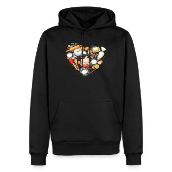 Pâtissier en forme de cœur de pâtisserie Pâtissier amateur - Sweat à capuche Premium bio Homme - noir - Devant - Nico (187cm)