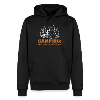 Camping 1000 Sterne Hotel - Minimalistisches Campe - Männer Premium Bio Hoodie - Schwarz - Vorne - Nico (187cm)