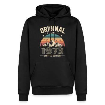Juni 1973 – Legende der Gipfel und Berge - Männer Premium Bio Hoodie - Schwarz - Vorne - Nico (187cm)