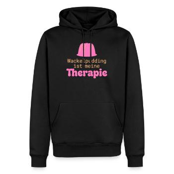 Wackelpudding Therapie Süßigkeiten Spruch - Männer Premium Bio Hoodie - Schwarz - Vorne - Nico (187cm)