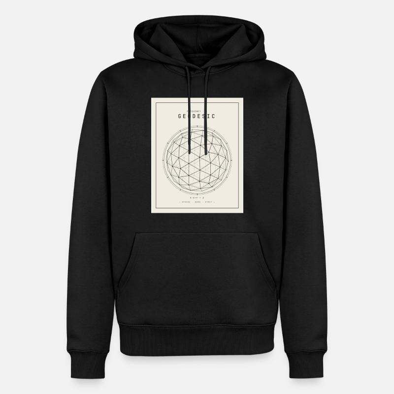 Geodesian Sphere Geometry Pattern - Men’s Premium Organic Hoodie - black