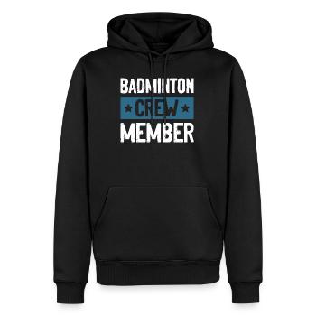 Équipe de badminton - Sweat à capuche Premium bio Homme - noir - Devant - Nico (187cm)