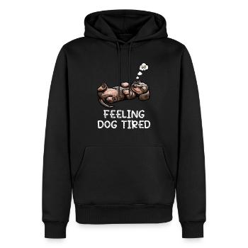 Feeling Dog Tired Rauhaardackel Dackel Teckel - Männer Premium Bio Hoodie - Schwarz - Vorne - Nico (187cm)