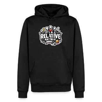 Its All Relative Anyway – Science Humor - Men’s Premium Organic Hoodie - black - Front - Nico (187cm)