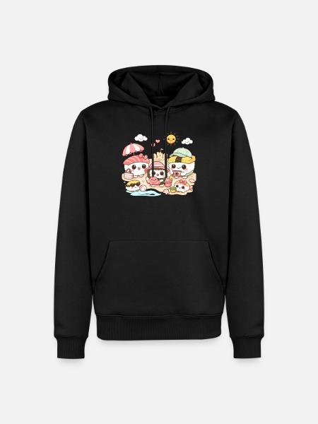 Kawaii Strandfreunde Sushi - Männer Premium Bio Hoodie - Schwarz