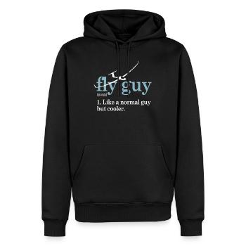 FLY GUY - Sweat à capuche Premium bio Homme - noir - Devant - Nico (187cm)