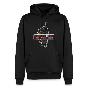 Finisher GR20 Corse Trekking randonnée T-Shirt - Sweat à capuche Premium bio Homme - noir - Devant - Nico (187cm)