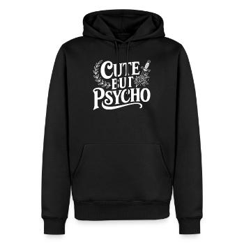 Mignon mais psychopathe - Sweat à capuche Premium bio Homme - noir - Devant - Nico (187cm)