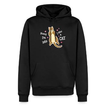Sorry I'm late I saw a cat - Men’s Premium Organic Hoodie - black - Front - Nico (187cm)