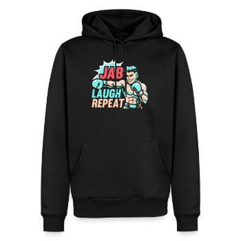 Jab Laugh Repeat Gloves Boxing Gloves - Männer Premium Bio Hoodie - Schwarz - Vorne - Nico (187cm)