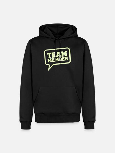 Teammitglied im Sprechblasen-Design - Männer Premium Bio Hoodie - Schwarz