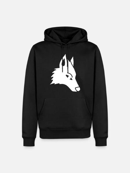 Wolf's Head Manga (weiß) - Männer Premium Bio Hoodie - Schwarz