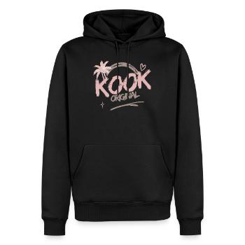 Kook Original Boho Beach Palmenpastell - Männer Premium Bio Hoodie - Schwarz - Vorne - Nico (187cm)