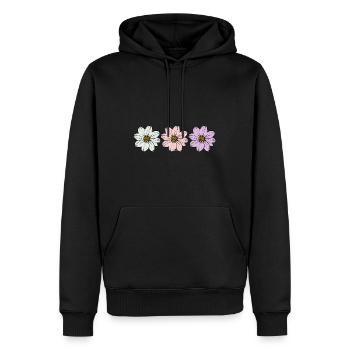 Fleur fleur pastel fleurs fleurs pastel lilas - Sweat à capuche Premium bio Homme - noir - Devant - Nico (187cm)