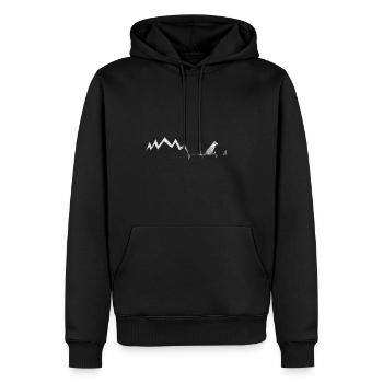Heartbeat - Chien - Montagnes - (4) - Sweat à capuche Premium bio Homme - noir - Devant - Nico (187cm)