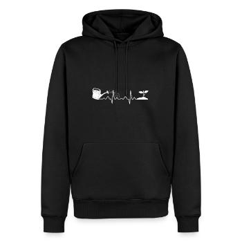 Arrosoir Heartbeat Gardening Gardener Gardener Gift - Sweat à capuche Premium bio Homme - noir - Devant - Nico (187cm)