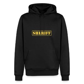 Officier de police du shérif chargé de l'application des lois - Sweat à capuche Premium bio Homme - noir - Devant - Nico (187cm)