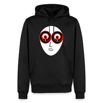 Face it! - Männer Premium Bio Hoodie - Schwarz - Vorne - Nico (187cm)