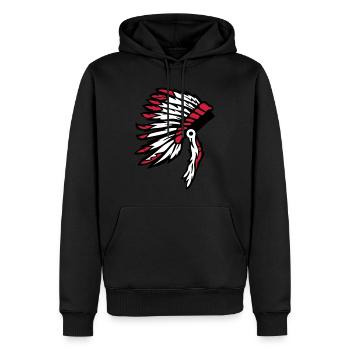 Indianer-Häuptling Kopfschmuck Indian Chief - Männer Premium Bio Hoodie - Schwarz - Vorne - Nico (187cm)