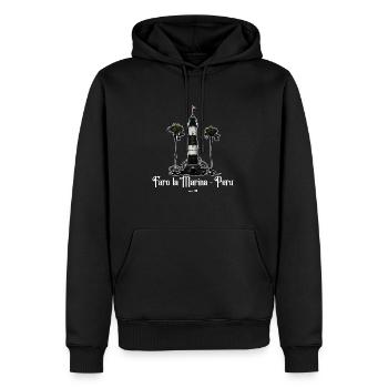 Phare de Faro la Marina Peru - Sweat à capuche Premium bio Homme - noir - Devant - Nico (187cm)
