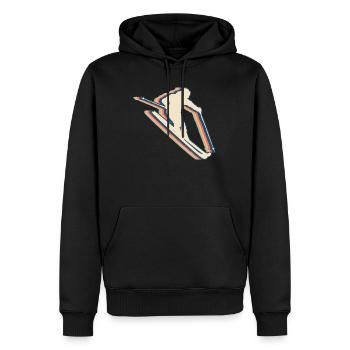 Skiing Ski Skier Retro Line Art - Men’s Premium Organic Hoodie - black - Front - Nico (187cm)