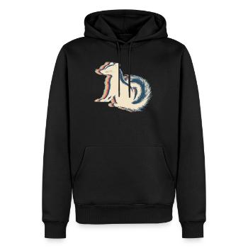 Skunk Raccoon Retro Line Art - Men’s Premium Organic Hoodie - black - Front - Nico (187cm)
