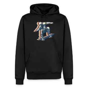 Skateboarding Skateboarder Skateboard Skater Retro - Männer Premium Bio Hoodie - Schwarz - Vorne - Nico (187cm)