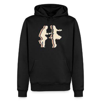 Swing Danse Flotteur Natation Rétro Line Art - Sweat à capuche Premium bio Homme - noir - Devant - Nico (187cm)