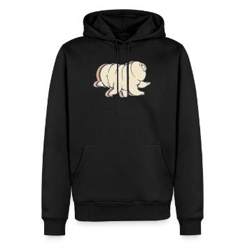 Bärtierchen Wasserbär Mikrobiologie Retro Line Art - Männer Premium Bio Hoodie - Schwarz - Vorne - Nico (187cm)