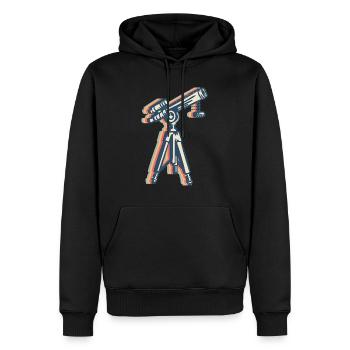 télescope astronomie système solaire astronomes rétro - Sweat à capuche Premium bio Homme - noir - Devant - Nico (187cm)