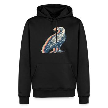 Geier Vogel Retro Line Art - Männer Premium Bio Hoodie - Schwarz - Vorne - Nico (187cm)