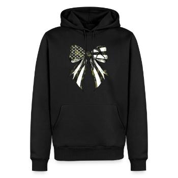 Coquette Bow Baseball Spieler Tarnfarbe US Flagge - Männer Premium Bio Hoodie - Schwarz - Vorne - Nico (187cm)