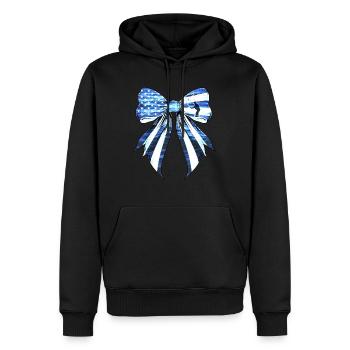 Coquette Bow Fish Pêche Pêcheur Drapeau US - Sweat à capuche Premium bio Homme - noir - Devant - Nico (187cm)