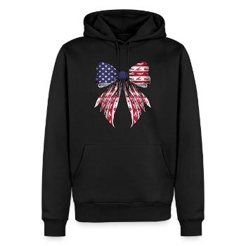 Coquette proue avion pilote aviation drapeau américain - Sweat à capuche Premium bio Homme - noir - Devant - Nico (187cm)