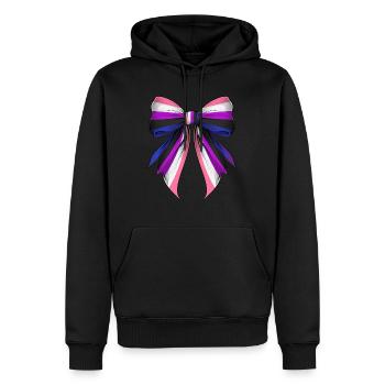 Coquette Schleife Gender Fluid Stolz Flagge LGBTQ - Männer Premium Bio Hoodie - Schwarz - Vorne - Nico (187cm)