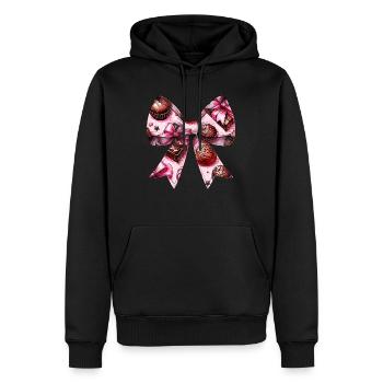 Coquette Bogen Schokolade Schokoriegel Muster - Männer Premium Bio Hoodie - Schwarz - Vorne - Nico (187cm)
