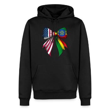 Coquette Boucle Ethiopie Racines Héritage - Sweat à capuche Premium bio Homme - noir - Devant - Nico (187cm)
