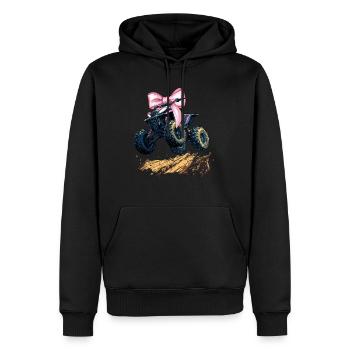 Coquette Bow Atv Quad 4 Wheeler Fille Maman - Sweat à capuche Premium bio Homme - noir - Devant - Nico (187cm)