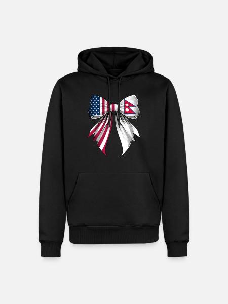 Coquette Bow Nepal Roots Heritage Nepali Pride - Men’s Premium Organic Hoodie - black