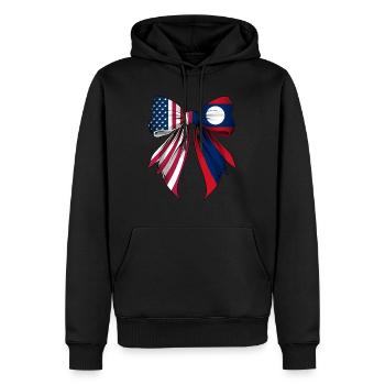 Coquette Bow Laos Roots Heritage Laotian Pride - Men’s Premium Organic Hoodie - black - Front - Nico (187cm)