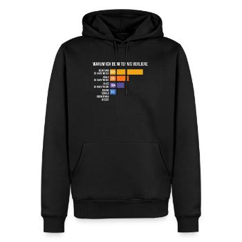 Warum ich beim Tennis verliere - Männer Premium Bio Hoodie - Schwarz - Vorne - Nico (187cm)