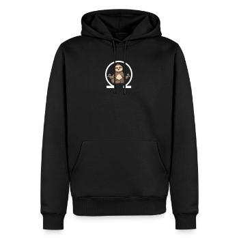 Ohm sloth - Men’s Premium Organic Hoodie - black - Front - Nico (187cm)