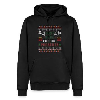 Juste ici pour les cadeaux de Noël Xmas - Sweat à capuche Premium bio Homme - noir - Devant - Nico (187cm)